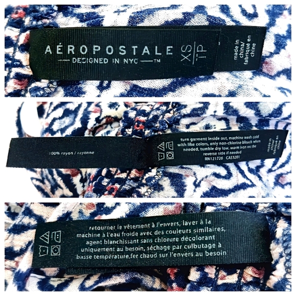 Aeropostale Geometric Halter Tank Top Multicolor Print Boho Rayon Summer XS - Picture 6 of 6